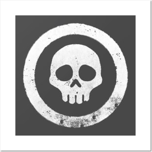 Basic skull White Posters and Art